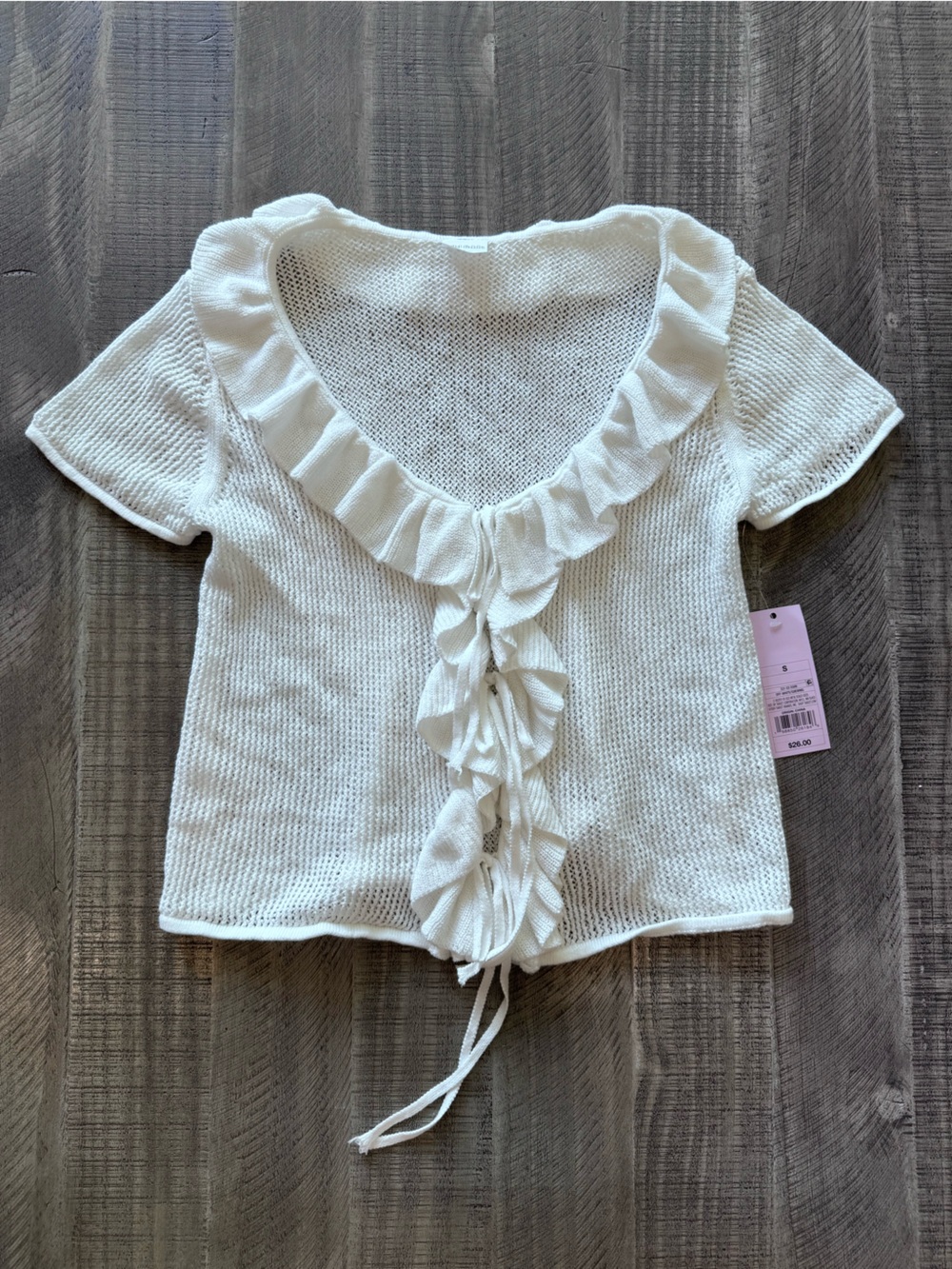White Knit Top- size small